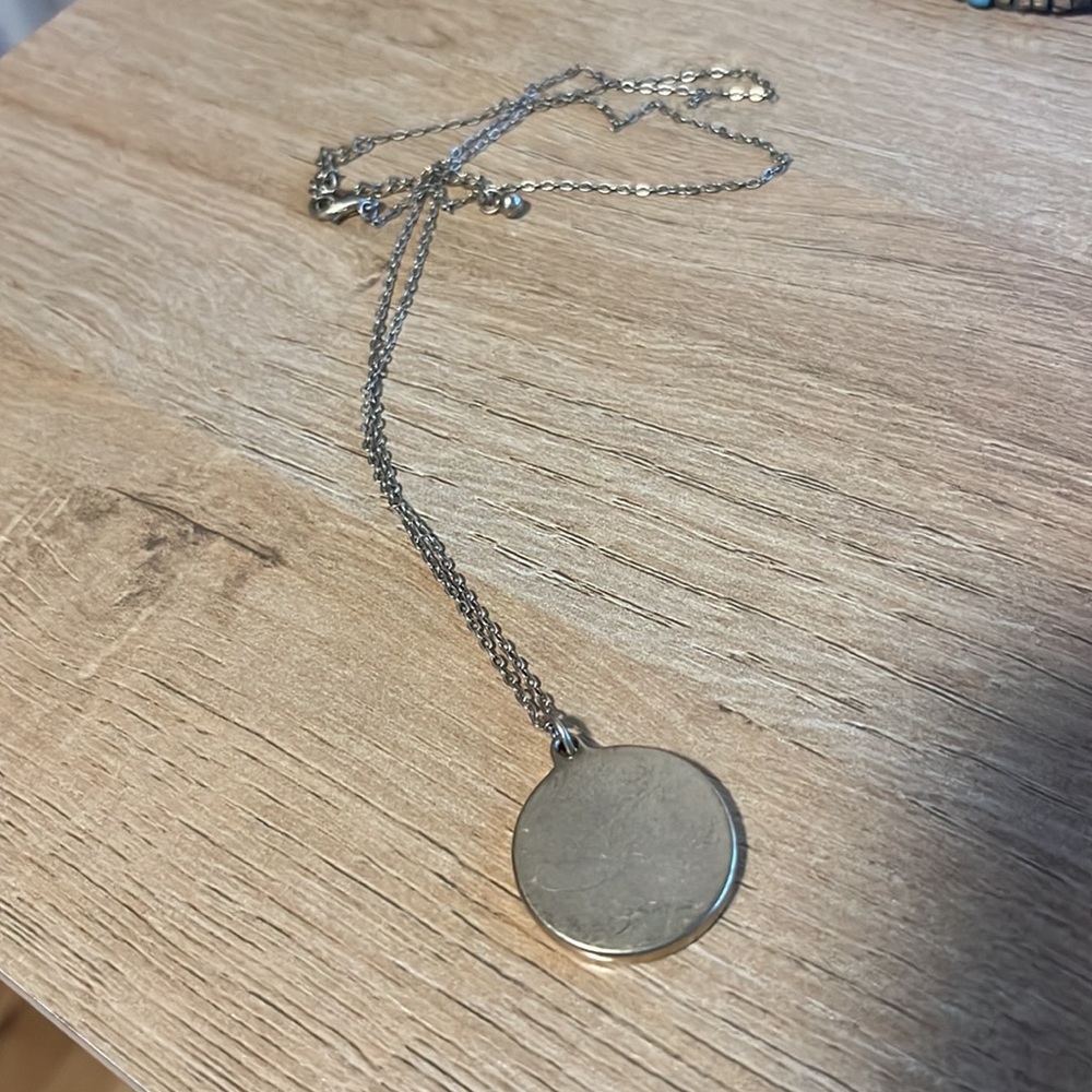 Simple long gold chain w/ sun pendant from Nordstrom ~2012.Never worn/reversable - Picture 3 of 3